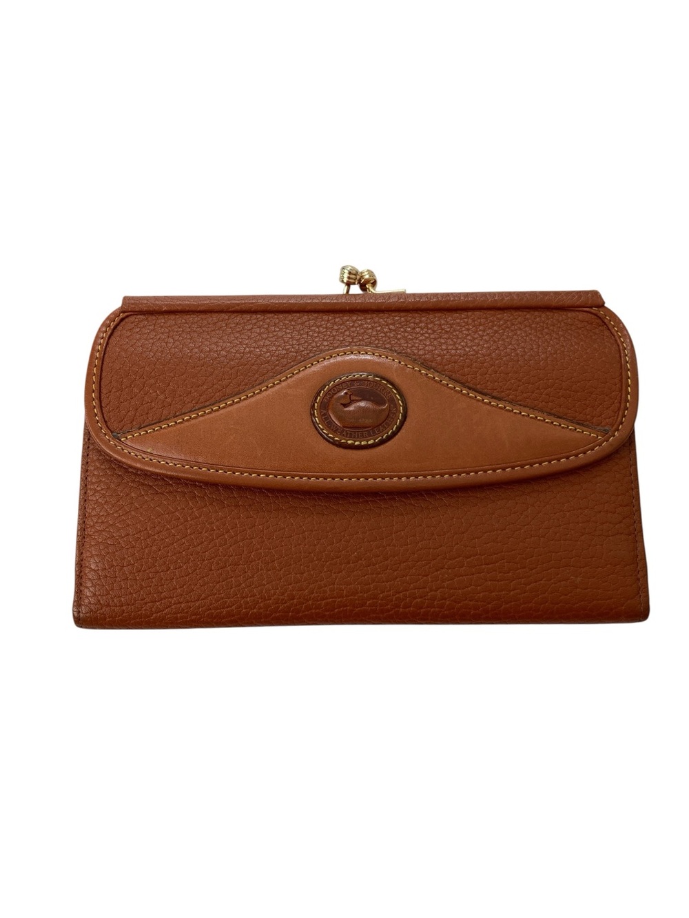 Dooney & Bourke Brown Leather Kiss-Lock Wallet